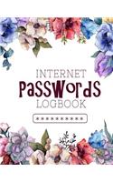Internet Passwords Logbook: Internet password & ID notebook journal for keeping track of your passwords and important internet websites. 8.5 X 11 110 page log book.