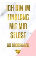Ich bin im Einklang du Arschloch: &#9733; Notizbuch A5 blanko I Agenda Journal I gebunden I 120 Seiten I Softcover I matt I Geschenkidee
