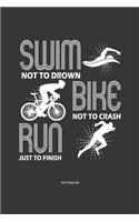 Notebook: Triathlon Notebook / Diary / Journal with 120 Blank Lined Pages Large Women, Girl, Man, Family