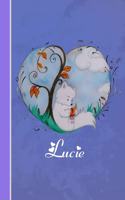 Lucie: Cahier Personnalisé - Fox Avec Coeur - Couverture Souple - 120 Pages - Vide - Notebook - Journal Intime - Scrapbook - Idée Cadeau