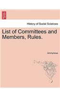 List of Committees and Members, Rules.: (English)