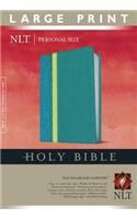 Personal Size Large Print Bible-NLT: New Living Translation, Teal/Avocado/Jade TuTone, Leatherlike, Personal Size