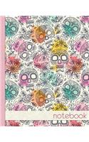 Colourful Sugar Skull Notebook, Notes, Jotter, Journal.: 100 lined pages, Notebook / Journal