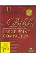HCSB Large Print Compact Bible, Burgundy Bonded Leather