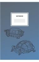 Notebook: Two Turtles Blue Cover Notebook And Planner Composition Book Journal Soft Cover Lined Diary For School Kids