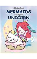 Coloring Book Mermaids and Friends Unicorn