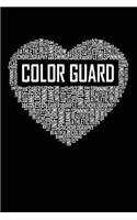 Color Guard Heart: 6x9 Ruled Notebook, Journal, Daily Diary, Organizer, Planner