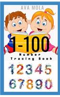 1-100 Number Tracing Book: Trace Numbers Practice Workbook for Beginners and Hard Learners
