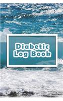 Diabetic Log Book: Log Book for Diabetics Weekly Blood Sugar Diary - 52 weeks - 5 Time Before-After - 111 pages, 6"x9" - Paperback - photo ocean blue turquoise waves