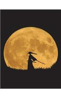 Cornell Notes Notebook 150 Pages 8.5"x11" Cornell Notebook: Cornell Note Taking System Samurai in the Full Moon Cover Design