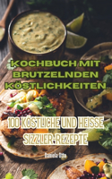 Kochbuch mit brutzelnden Köstlichkeiten