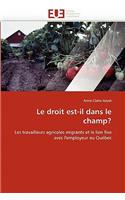 Le Droit Est-Il Dans Le Champ?