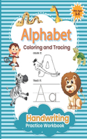 Alphabet Coloring and Tracing Handwriting Practice Workbook: learn to write alphabet letter tracing for preschoolers and kindergarten boys and girl. Animals, Preschool, Line Tracing, handwriting practice books