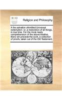 A the Salvation Ofentitled Universal Redemption: (English)