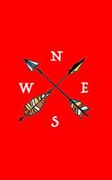 N E S W: Lined Journal - North East South West Black Camping Hiking Hiker Hunter Gift - Red Ruled Diary, Prayer, Gratitude, Writing, Travel, Notebook For Men