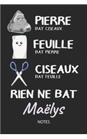 Rien ne bat Maëlys - Notes: Noms Personnalisé Carnet de notes / Journal pour les filles et les femmes. Kawaii Pierre Feuille Ciseaux jeu de mots. Fournitures scolaires, premier