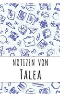 Notizen von Talea: Kariertes Notizbuch mit 5x5 Karomuster für deinen personalisierten Vornamen