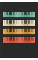 Piano Notebook - Vintage Piano Diary - Retro Pianist Gift - Piano Journal