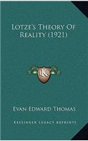 Lotze's Theory of Reality (1921)