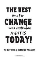 The Best Time For Changes Was Yesterday And It Is Today 90 Day Food&Fitness Tracker