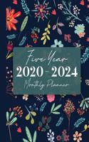 2020-2024 Five Year Monthly Planner: 60 Monthly Calendars with Monthly Focus, Goals, and To-Do List