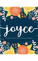 Joyce: Notebook - Libreta - Cahier - Taccuino - Notizbuch: 110 pages paginas seiten pagine: Modern Florals First Name Notebook in Orange, Mint & Yellow on 
