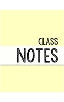 Pastel Yellow Class Notebook: 100 numbered pages, college-ruled, fillable table of contents for quick note retrieval, colors for each subject