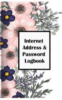 Internet Address & Password Logbook: Flower on White Cover, Extra Size (5.5 x 8.5) inches, 110 pages