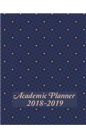 Academic Planner 2018-2019: Classic Navy and Tan Pattern Cover for your Academic Planner includes Yearly, Monthly and Weekly Calendars. A perfect gift for a Teacher, Girl, Boy,