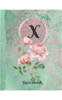 Basics Sketchbook for Drawing - Personalized Monogrammed Letter X