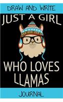 Llama Journal: Composition Book Draw and Write for Girls Who Love Llamas (120 Half Blank Half Wide Ruled Pages at 6 X 9 Inches)