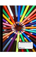 Colored Pencil Design Composition Notebook 200 Wide Ruled Pages