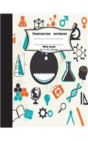 Composition notebook wide ruled 8.5 x 11 inch 200 page, Science Lab Notes