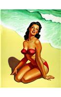 Pin-up Beauty on the Beach: Composition Book 150 pages 8.5 x 11 in. College Ruled Writing Notebook Lined Paper Soft Cover Plain Journal