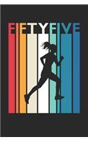 55th Birthday Gift for Runner Diary - Running Notebook for 55 Year Old Women and Men - Vintage Running Journal