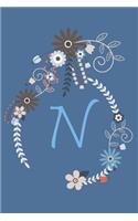 N: Personalized 6x9 Inch Matte Softcover Paperback Notebook Journal With 120 Blank Lined Pages