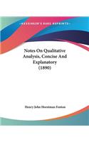 Notes On Qualitative Analysis, Concise And Explanatory (1890)