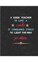 A good teacher is like a candle