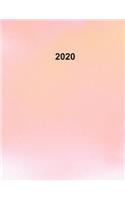 2020: Custom Design Simple Pink Planner Dated Journal Notebook Organizer Gift - Daily Weekly Monthly Annual Activities Calendars Notes To Do Lists - 130 P