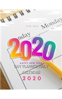 Day Planner Daily Calendar 2020: 8.5 X 11 Planner January - December Dated Monthly Agenda Appointment Calendar Organizer Book With Lined Notebook with hourly planning