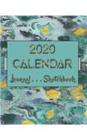 Artsy AbstractOneSix . 2020 Calendar . Sketchbook . Lined Journal -- 8"x10" 100-pages