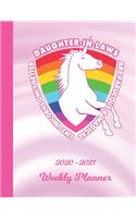 Weekly Planner: Daughter In Law White Unicorn 1 Year Organizer (12 Months) - 2020 - 2021 - Appointment Calendar Schedule - 52 Week Pages for Planning - January 20 -