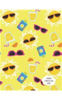 Primary Composition Book: Draw and Write Notebook Journal Cute Summer Pattern Kids Boys Girls Learning for Kindergarten Grades K-2 Students Large, 8.5 x 11