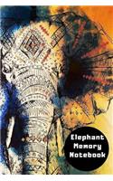 Elephant Memory Notebook: Medium College-Ruled Composition Book, 120-Page, Lined, 6 X 9 in (15.2 X 22.9 CM)