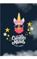 The Creative Mind Blank Journal: Journal & Motivational Quotes of Doodle Diary with 100 Pages of Lined & Blank Paper for Writing and Drawing (Unicorn Llamacorn Notebooks)