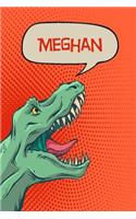 Meghan: Personalized Dino Isometric Dot Paper Notebook 120 Pages 6x9