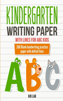 Kindergarten writing paper with lines for ABC kids