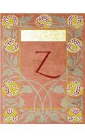 Monogram "Z" Sketchbook: Blank Art Pad Notebook Journal(26 Monogram Nouveauthree 150 Sketch)