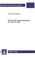 Storia Della Critica Leopardiana Dal 1961 Al 1996