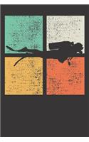 Notebook 6x9 120 Pages: Retro Vintage Scuba Diver Dive Diving